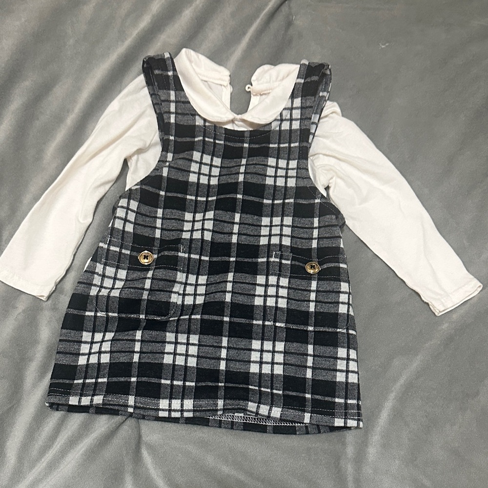 The Children's Place Black and White Plaid Set